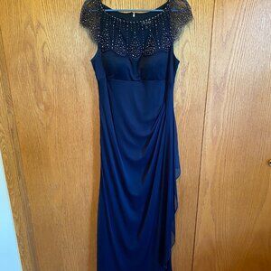 Formal length dark blue DJ Jazz dress size 16